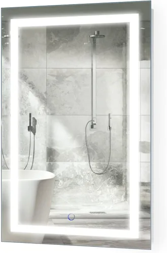 Vista 9 de Krugg Espejo de baño LED cuadrado de 24 x 24 pulgadas Espejo de tocador iluminado incluye atenuador y desempañador Montaje en pared vertical u