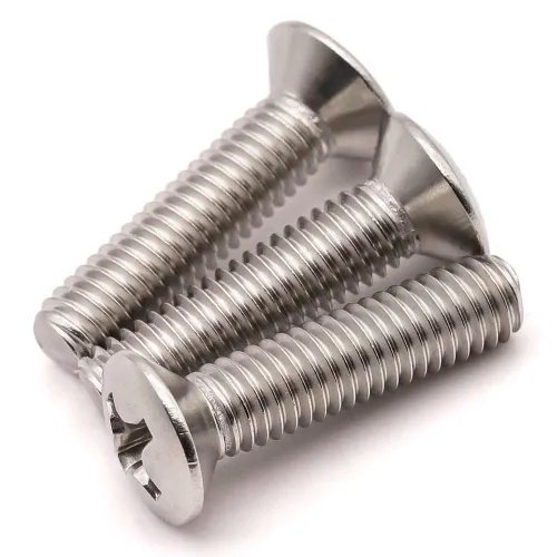 Vista 2 de Tornillos de máquina Phillips de cabeza ovalada de 1/4-20 x 1 (30 unidades), acero inoxidable 304 18-8, tornillos de cabeza avellanada elevados