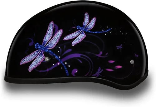Vista 2 de Daytona Helmets - Medio casco de calavera con huesos cruzados, Graphics 100% APROBADO DOT, Negro, S