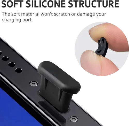 Vista 3 de Enchufe de polvo USB C, cubierta de puerto de carga tipo C de silicona cubierta de enchufe USB C 20 Pack USB C Cover Protect Charging Ports Clean