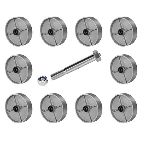 Vista 14 de Ruedas industriales de 3" x 2", rueda de hierro fundido de acero – Rueda de servicio pesado – Capacidad de 800 libras cada una, rodamiento