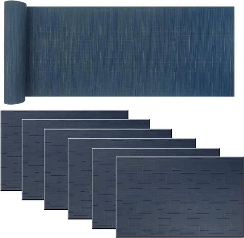 Vista 32 de Manteles individuales de vinilo resistentes al calor, lavables, fáciles de limpiar, manteles individuales de plástico para cocina, mesa de comedor