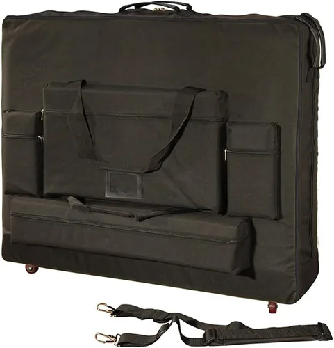 Vista 3 de Funda de transporte portátil de lujo para mesa de masaje con ruedas, bolsa de viaje de nailon resistente con correa para el hombro y bolsillos, se