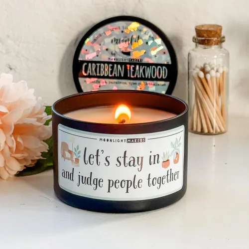 Vista 8 de Moonlight Makers Inner Peace Starts with Four Words: Not My F*cking Problem - Lavender Driftwood Scented Soy Wax Candle, Funny Birthday & Bridal
