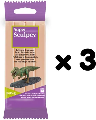 Vista 4 de Super Sculpey - Arcilla polimérica para horno, calidad profesional, beige, 1 libra (paquete de 3)