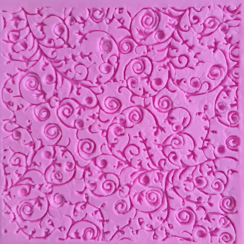Vista 6 de Estera de grabación en relieve de silicona de la torta del molde del Square Lace Vine