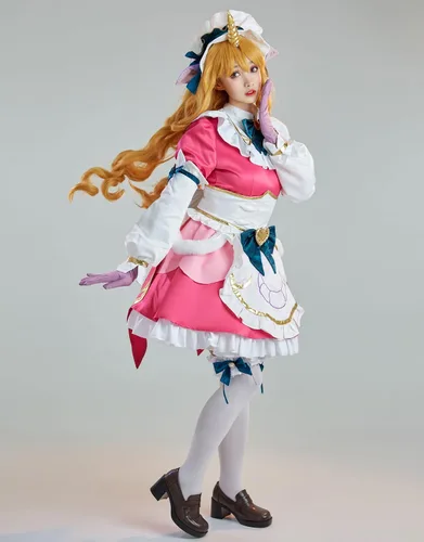 Vista 3 de Miccostumes Vestido de sirvienta verde para mujer, disfraz de cosplay