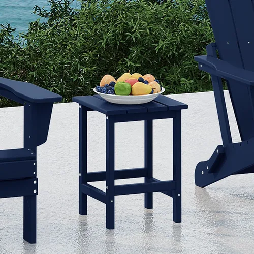 Vista 8 de WestinTrends Malibu - Mesa auxiliar cuadrada para silla Adirondack, color azul marino