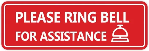 Vista 9 de Standard Please Ring Bell for Assistance (Bell) Sign (azul) - Pequeño