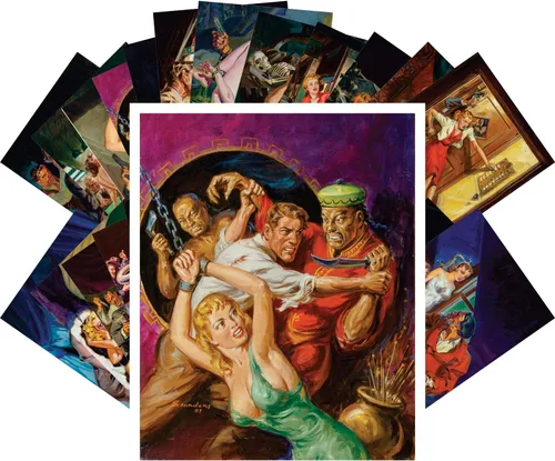 Vista 11 de PIXILUV Postales vintage 24 piezas SciFi Vintage Comic Book Art Magazine Covers