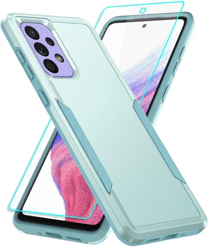 Vista 17 de Funda para Samsung A53 5G, Galaxy A53 5G con protector de pantalla, protección de cuerpo completo, funda de goma duradera para Samsung Galaxy A53