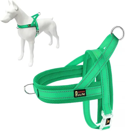 Vista 7 de Plutus Pet - Arnés antitirones para cachorros y perros pequeños, acolchado de malla transpirable Adjustable Reflective with Handle, Escape Proof