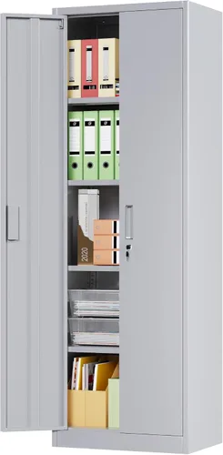 Vista 12 de Aobabo 24" W Metal Storage Cabinet with Locking Doors and Adjustable Shelves,Black