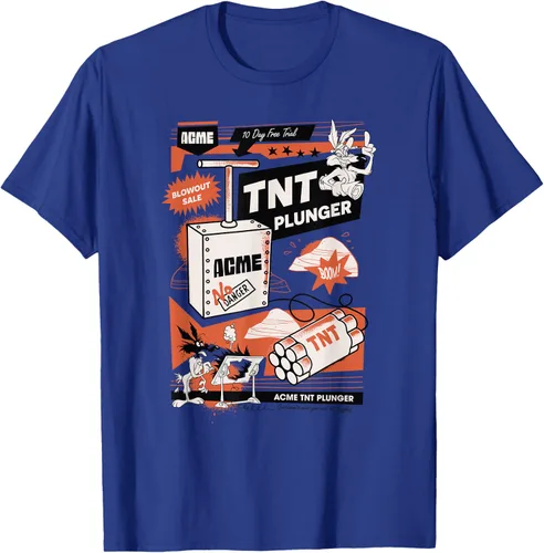 Vista 16 de Looney Tunes Wile E. Coyote - Camiseta de émbolo TNT, Blanco, S