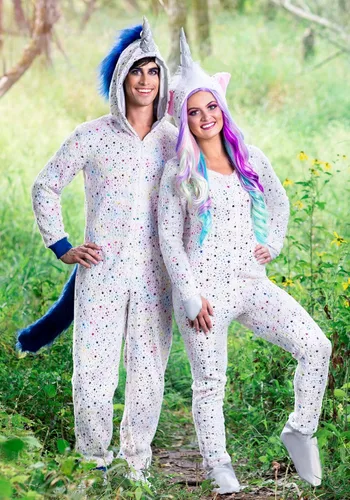 Vista 3 de Disfraz de unicornio mágico para mujer con capucha