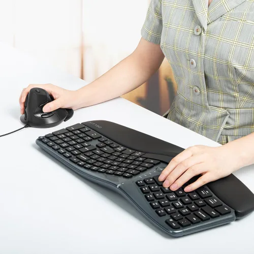Vista 8 de DELUX Ratón vertical ergonómico con cable, para manos medianas (M618XU-negro)