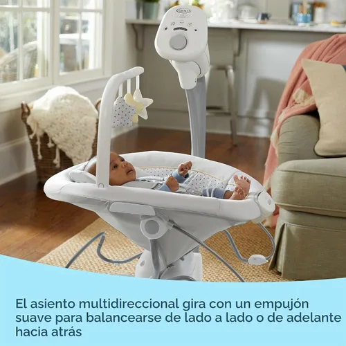 Vista 3 de Graco Sway2Me - Asiento portátil para bebé con música, sonidos y ajustes ajustables, colección Watson