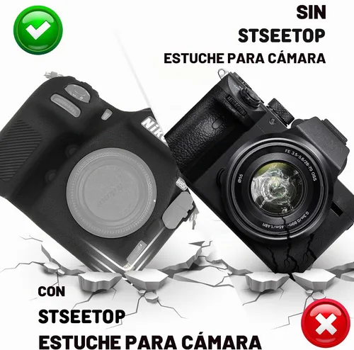 Vista 5 de Funda de cámara para Nikon D850 - Funda protectora de silicona para DSLR, jaula desmontable, a prueba de golpes, a prueba de polvo (negro)