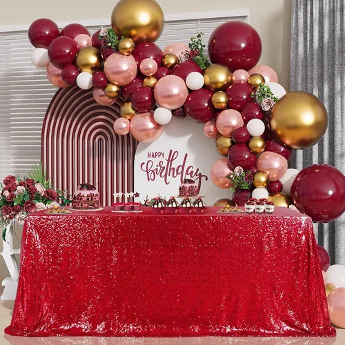 Vista 57 de B-COOL Mantel de lentejuelas con brillo para mesas, color azul bebé, mantel de lentejuelas para decoración de mesas, para bodas, Navidad