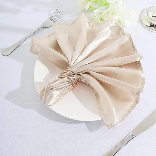 Vista 20 de Efavormart - Servilletas de lino de satén de terracota de 20 x 20 pulgadas para decoración de bodas, cumpleaños, restaurantes, fiestas, 25