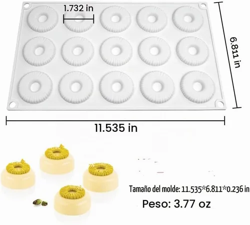 Vista 2 de Molde de silicona para donas redondas, moldes de silicona para dulces, moldes de silicona antiadherentes, perfectos para donas, pasteles, galletas