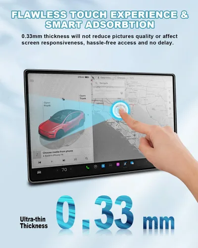 Vista 6 de CDEFG Compatible with 2025 2026 Tesla Model Y Juniper Navigation Protective Film QHD 16 Inch Display Touchscreen GPS Matte Tempered Glass Screen