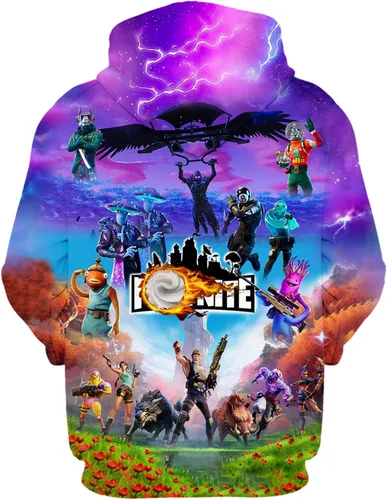 Vista 2 de Cbiagz Sudadera con capucha unisex con estampado 3D de anime, sudaderas con capucha Battle Royale