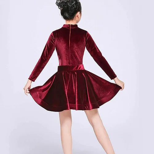 Vista 3 de Vestido de baile latino para niña, disfraz de baile, salsa, concurso de tango, ropa de baile, escenario, ropa de actuación, 2,160
