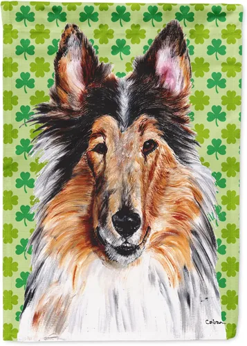 Vista 297 de Caroline's Treasures SS4442GF Affenpinscher Bandera de jardín con retrato de trébol del día de San Patricio para buzón, bandera decorativa