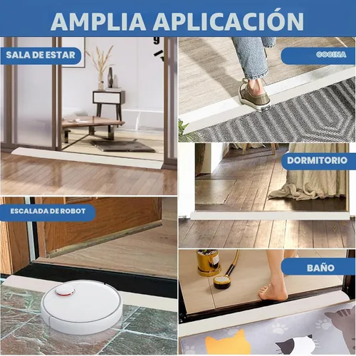 Vista 6 de FONUNO - Tira de transición de vinilo autoadhesiva para umbral de puerta Tira de transición para pisos, rampas de umbral de goma para puertas