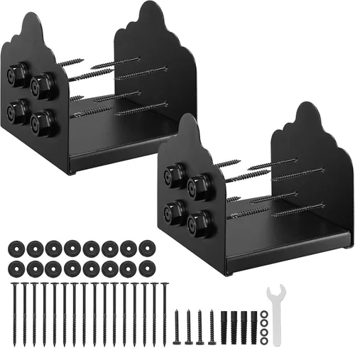 Vista 13 de VEVOR Base para Poste 4x4 2 Piezas, Tamaño Interior 3.6"x3.6" Soportes de Base para Poste, Anclaje de Poste de Servicio Pesado con Recubrimiento