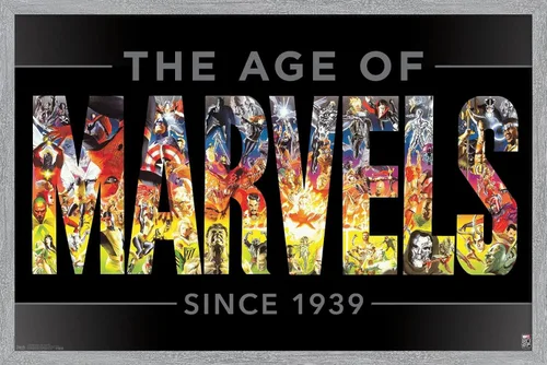 Vista 16 de Trends International Marvel Comics - Póster de pared del 80 aniversario de Marvel - Age of Marvels, 14.725 x 22.375 pulgadas, versión enmarcada