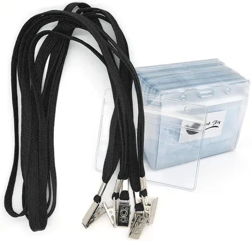 Vista 8 de Lanyards - Lote de 50 tarjetas de identificación con identificación, color azul