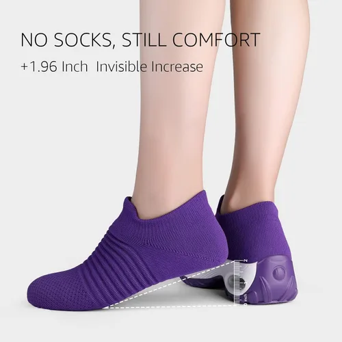 Vista 2 de STQ - Tenis para caminar, sin cordones, de malla transpirable, cómodos, a la moda, mocasines con plataforma de cuña para mujer