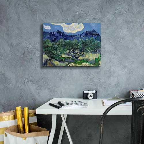Vista 7 de Epic Graffiti Lienzo decorativo para pared con texto en inglés "The Olive Trees" de Vincent Van Gogh, 16 x 12 pulgadas