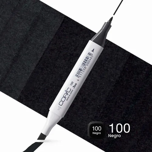 Vista 2 de Copic Marcador con punta reemplazable, 100-copic, negro, CMO-100C