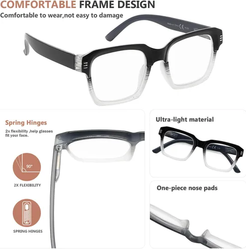 Vista 4 de Eyekepper Paquete de 4 lentes de lectura para mujer, marco grande para mujer