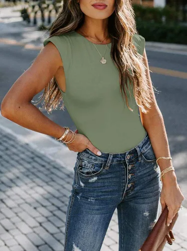 Vista 4 de REORIA Body casual sin mangas con cuello redondo para mujer