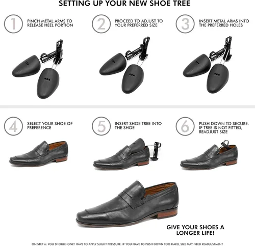 Vista 4 de Ambran 5 pares de árboles de zapatos ajustables, moldeador de zapatos y estirador de zapatos, ideal para todos los zapatos, tacones y tenis, UNISEX