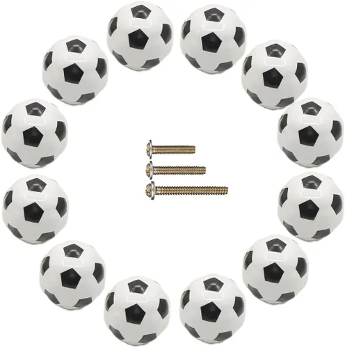 Vista 10 de Pomos de cerámica pesada para baloncesto, 4 piezas de pelota deportiva temática de fiesta para niños y bebés, decoración del hogar, manijas
