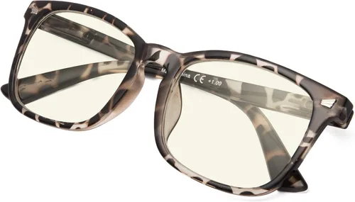 Vista 28 de Gafas de lectura cuadradas de gran tamaño con bloqueo de luz azul para mujeres y hombres