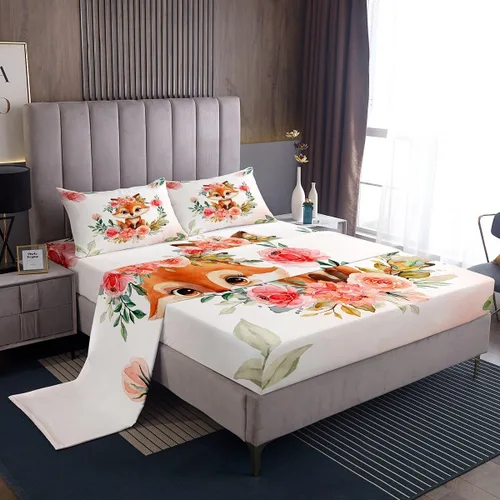Vista 10 de Manfei Juego de sábanas con estampado de patas de perro, tamaño individual, juego de ropa de cama de huellas de animales para decoración de Multi 01