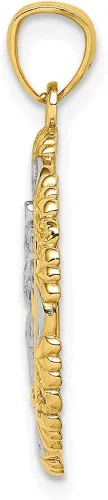 Vista 2 de 14K con medalla de San Cristóbal de rodio de 0.974in, 0.709in, estilo C4714, Metal, no conocido