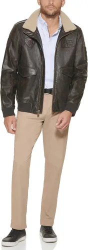 Vista 2 de Tommy Hilfiger Chaqueta bomber de piel sintética para hombre
