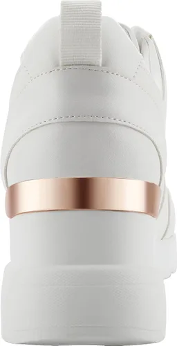 Vista 3 de YZ Tenis de cuña de moda para mujer, con tacón alto, con cordones y plataforma