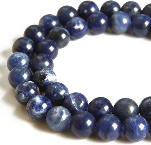 Vista 34 de 60 piezas de cuentas de turquesa africana natural de 6 mm, cuentas de piedras preciosas naturales, cuentas sueltas redondas para hacer joyas