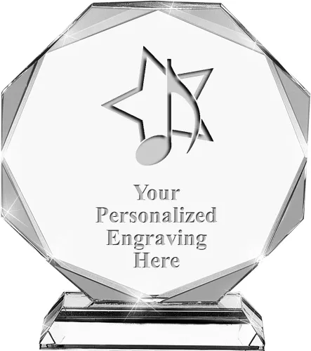 Vista 19 de Premio de cristal personalizado de 6.75 pulgadas con grabado - Premios de trofeos personalizados