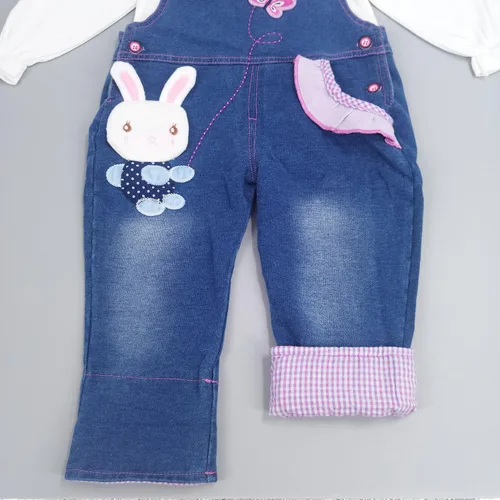 Vista 6 de CHUMHEY Conjunto de pantalones para bebé, conjunto de ropa para niña, camisa de dibujos animados lindos