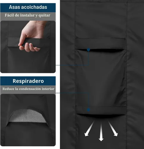 Vista 6 de Easy-Going Funda rectangular para muebles de patio, impermeable, para mesa de comedor y silla, anti-UV, juego de fundas de sofá seccional exterior