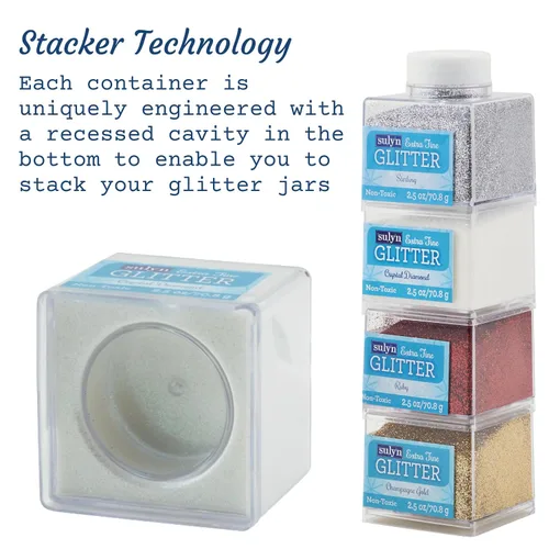 Vista 5 de Sulyn de 2 onzas. Apilador Glitter – Tarro Cristal Diamante
